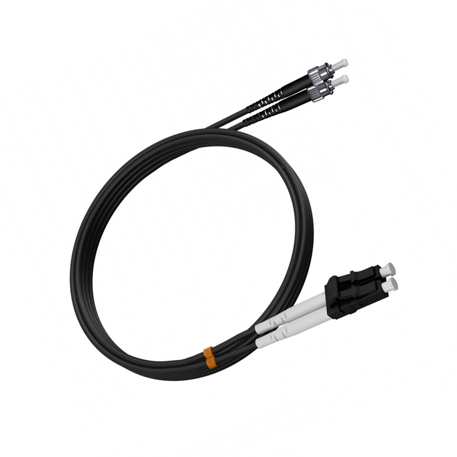 Шнур оптический переходной, двойной, многомодовый, MM 50/125 OM4, LC/UPC-ST/UPC, LSZH нг(А)-HF, 0,5м, цвет черный